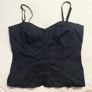Y2k Navy Polka Dot Corset Top, Size L